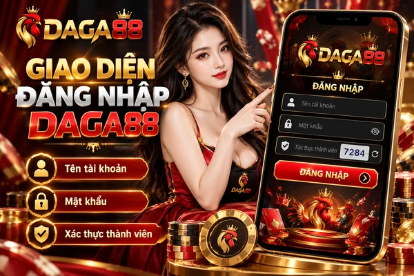 Giao Diện Đăng Nhập DAGA88 – Vị Trí Nhập Tên Tài Khoản, Mật Khẩu Và Xác Thực Thành Viên Giao diện đăng nhập DAGA88 với vị trí nhập tên tài khoản, mật khẩu và mã xác thực thành viên
