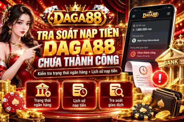 Tra Soát Nạp Tiền DAGA88 Chưa Thành Công – Kiểm Tra Trạng Thái Ngân Hàng Và Lịch Sử Nạp Tiền Giao diện tra soát nạp tiền DAGA88 chưa thành công với trạng thái ngân hàng và lịch sử nạp tiền